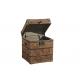Large Leather Square Storage Trunk , Bedroom Storage Trunk Chest Copper Lock