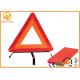 High visibility Vehicle Reflective Warning Triangle PMMA / ABS Reflector Steel Legs