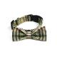 1.5cm 0.59 Inch Comfortable Bow Tie Ribbon Dog Collars With Nameplate Korea Style