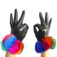 Fashion Lamb Fur Genuine Womens Soft Leather Gloves With Custom Size