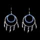 American Indian Style Blue Zircon  Hanging Silver Drop Earrings For Wedding