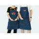 Embroidery Logo 65 X 85cm Blue Denim Apron For Garden Cleaning