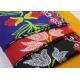 Blue Red Yellow Polyester Digital Printed Fabric Colorful Flower For Garment