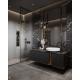 Customized Black Bathroom Vanity with Mirror and White Sink