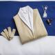 Luxury Cotton Satin Hotel Spa Robes Double Layer Knee Length Bathrobe Home