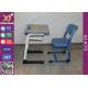 Wooden Single And Double Student Desk And Chair Set Steel Frame