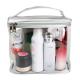 Multi Use Waterproof Silver Leather PVC Cosmetic Toiletry Bag