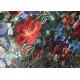 Polyester Multi Colored Embroidered Floral Lace Fabric For Haute Couture