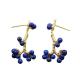 18K Gold Plated Sterling Silver Design Hawthorn Lapis Lazuli Drop Earrings (TRS30600)