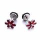 Women Christmas gifts special fashion red flower shaped stud earrings
