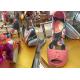 Giant Size Shopping Mall Decorations , Fiberglass High Heeled Shoes Pink Color