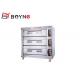 Three Decks Commercial Gas Bread Ovens , Economic Gas Power Commercial Bread Baking Oven