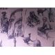 Printed Polycotton Fabric Regenerated Fabric Charcoal Drawing