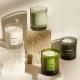 Luxury Unique Green Clear Glass Jars Empty 8oz 10oz Candle Vessels For Festive Decoration