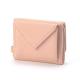 Debossing Ladies Genuine Leather Wallets Polyurethane Embroidery Trifold 9.5x7.5x2.5cm
