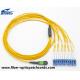 MPO To LC Fiber Optic Patch Cord SM 12core Yellow Single Mode LSZH Materila