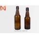 Customized Glass Beer Bottles , Stubby Glass Bottles Swing Top Cap Sealed