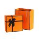 Orange Cosmetic Paper Box Makeup Sets Ribbon Cosmetic Packaging Box