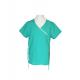 180 GSM Polyester 65% Cotton 35% V Neck Green Nurse Uniform With Ties