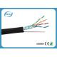 Outdoor Wiring Cat5e Lan Cable 0.51mm OFC Ethernet FTP Foil Shielded With Steel Messenger