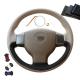 Customized Beige Black Leather Car Steering Wheel Cover for Nissan Tiida Versa 2004-2011