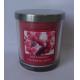 Scented decor glass candle with metal lid and printed front label,100% paraffin