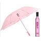 Lightweight Pink Bottle Shaped Umbrella 180T Polyeter Fabric Black Tips