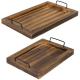 Eating Antibacterial Bamboo Food Tray Kitchen Wood Serving Rustic Set With Handle