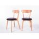 Economic Home Solid Wood Dining Chairs MDF Round Black Seat Color Optional