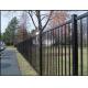 1.8m H Powder Coated With Black Color Of Steel Tubular Fence For 2 Rails