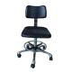 Black ESD Lab Chairs Polyurethane Material w/Footring Five Star Polished Aluminum Base