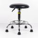 Round PU Leather Ergonomic Lab Chairs Cleanroom Stool With Chroming Foot Rest