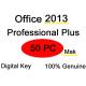 32 64 Bit Ms Office 2013 Professional Plus Key Software 50PC Mak Pro