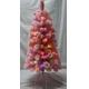 4FT Flocked Fabric Pink Christmas Tree for Indoor Decoration