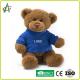 BSCI 12 Inch Plush Teddy Bear Hot Transfer Printing With Blue Clothes