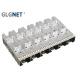 Light Pipes Press Mounting SFP Cage Connector 1x6 Ganged 10G Ethernet ISO Approval