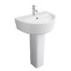 Watermark Curved Full Pedestal Wash Basin Gloss White 36 Inch Pedestal Sink