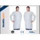 Polypropylene Disposable Lab Coat With Knitted Cuff And Button Blue Or White Color