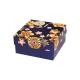 Navy Blue Custom Cosmetic Packaging Boxes 20*20*10cm With Raffia Paper