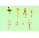 1:75 Train Architectural Scale Model People Painted Swimming Figures 2.8cm