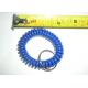 Hot selling in USA solid blue spring coil wrist band holder with key ring holder small MOQ