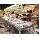Aisles Wedding Silver Mirrored Dining Table Rectangle Type Strong Struture