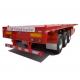 Tri axle 40 ft container semi flatbed trailer manufacturers for sale