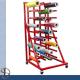 Heavy-duty vinyl roll display rack with 36 arms / metal display stand /  Roll display rack with casters