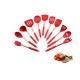 11pcs Silicone Kitchen Utensil Sets , Red Silicone Cooking Utensils ODM Available