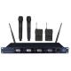 LS-4500 4-channels UHF fixed frequency wireless microphone system with LCD display / 4 modules / rack ear