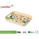 Latest Design BBQ Party Natural Plant Fibre printed big Tray set Bamboo fibre Tray Large size with carry size handles