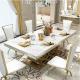 Modern Design Marble Dining Table Set Polished Surface With 6 8 Chairs