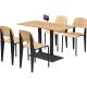 Plywood Restaurant Dining Table And Chairs PU Leather Fast Food Dining Table