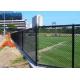 Black Chain Link Gate , Chain Mesh Fencing Baseball Football Court Applied